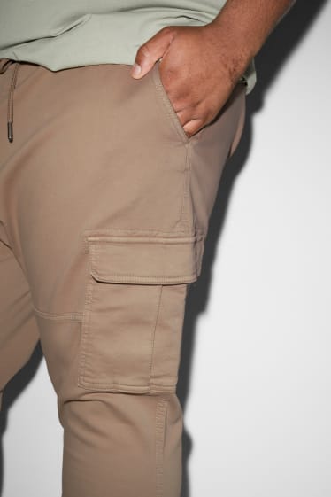 Hombre - Pantalón cargo - slim fit - LYCRA® - beis