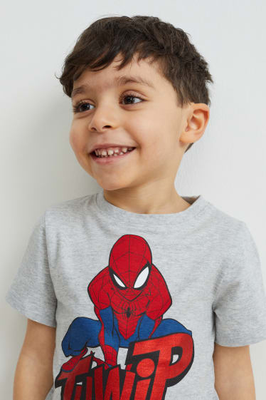 Niños - Pack de 3 - Spider-Man - camisetas de manga corta - azul oscuro