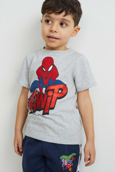 Copii - Multipack 3 buc. - Omul-Păianjen - tricou cu mânecă scurtă - albastru închis