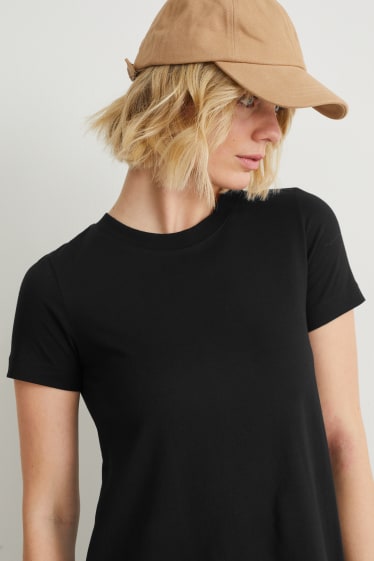 Damen - T-Shirt-Kleid - schwarz