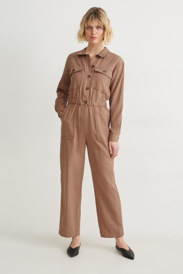 Damen - Jumpsuit - beige