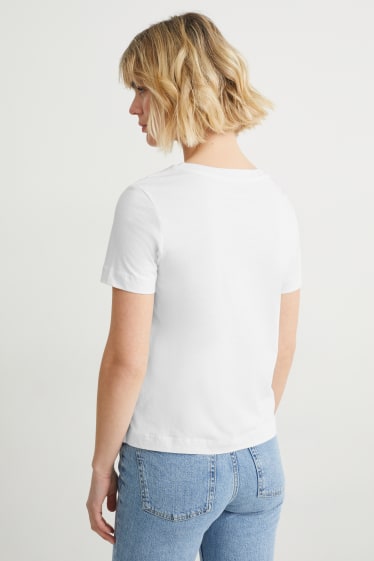 Dames - T-shirt - crème wit