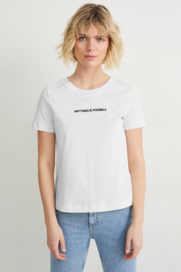 Kobiety - T-shirt - kremowobiały