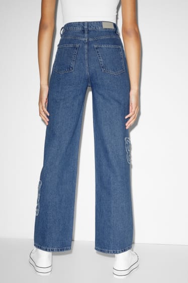 Kobiety - CLOCKHOUSE- straight jeans - wysoki stan - dżins-niebieski