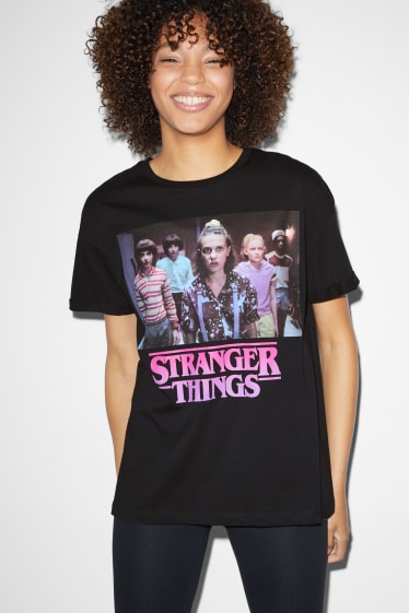 Donna - CLOCKHOUSE- t-shirt - Stranger Things - nero