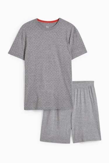Hommes - Pyjashort - gris