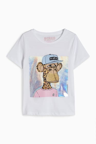 Enfants filles - BORED APE - haut manches courtes - blanc