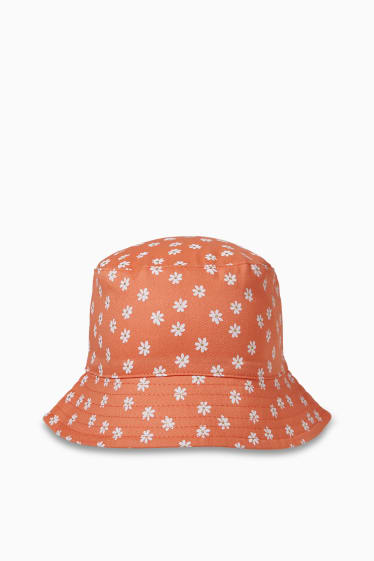 Kinderen: meisjes - Hoed - gebloemd - oranje