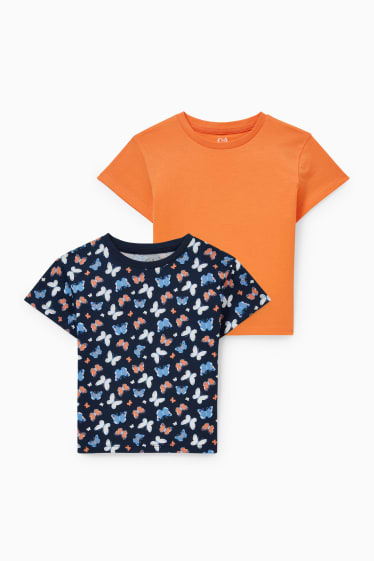 Niños - Pack de 2 - camisetas de manga corta - azul oscuro