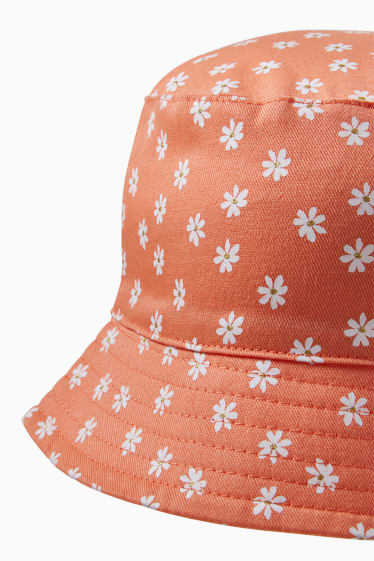 Children - Hat - floral - orange