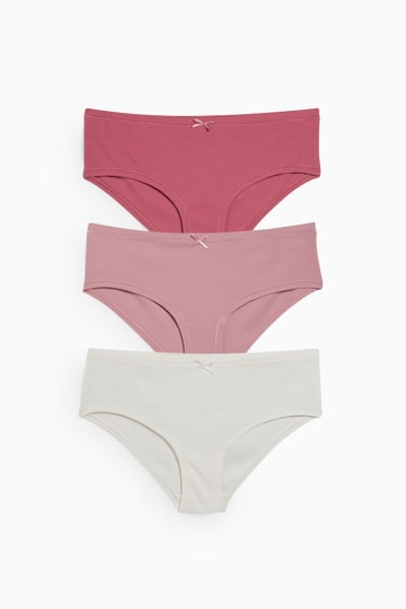 Dona - Paquet de 3 - calces hipster - blanc/rosa