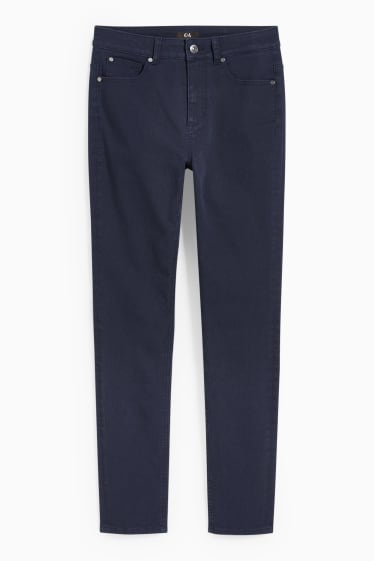Femmes - Pantalon - high waist - skinny fit - bleu foncé