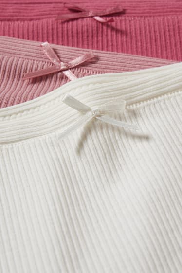 Donna - Confezione da 3 - coulotte - bianco / rosa