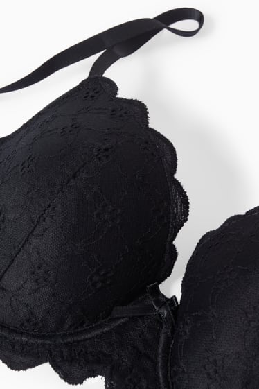 Donna - Reggiseno con ferretti - FULL COVERAGE - imbottito - LYCRA® - nero