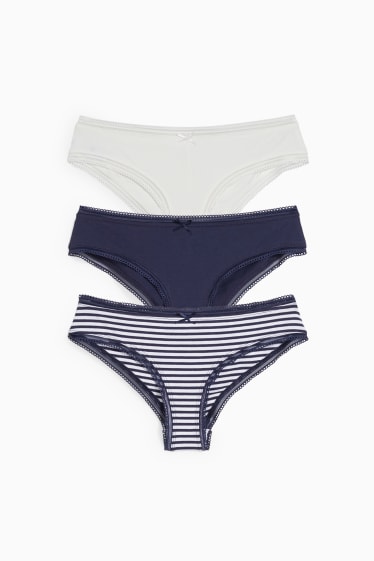 Donna - Confezione da 3 - slip - bianco / blu