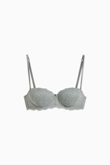 Women - Underwire bra - BALCONETTE - padded - green