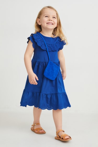 Bambine - Set - vestito e borsa - 2 pezzi - blu scuro