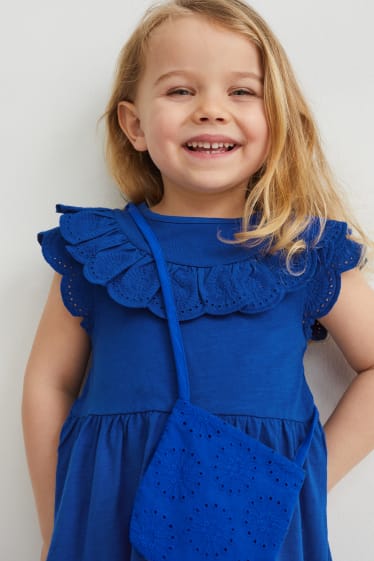 Bambine - Set - vestito e borsa - 2 pezzi - blu scuro