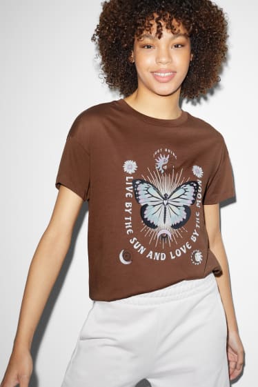 Femmes - CLOCKHOUSE - T-shirt - marron foncé