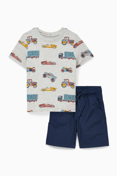 Enfants garçons - Ensemble - T-shirt et short - 2 pièces - bleu foncé
