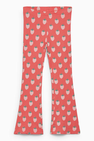 Children - Flared leggings - patterned - pink