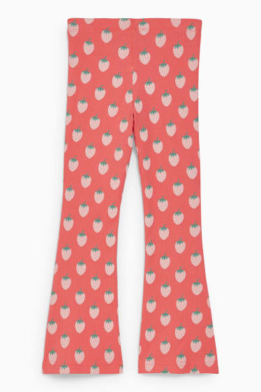 Children - Flared leggings - patterned - pink