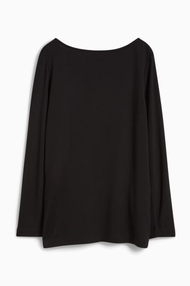 Femei - Tricou cu mânecă lungă pentru alăptare - negru