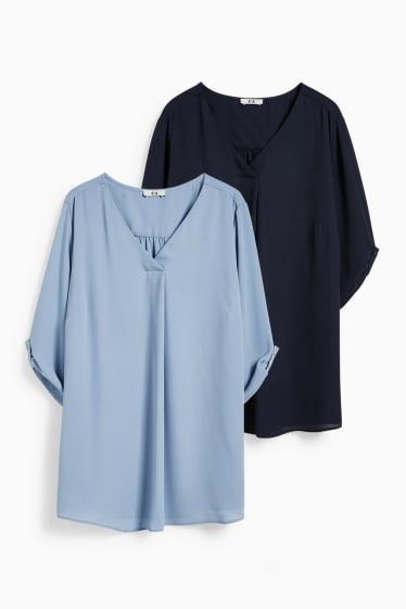 Donna - Confezione da 2 - blusa - azzurro