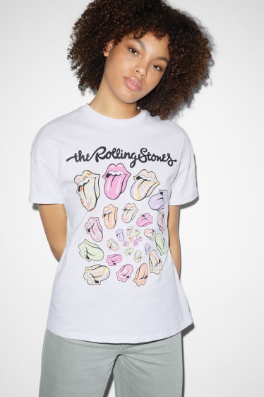 Tieners & jongvolwassenen - CLOCKHOUSE - T-shirt - Rolling Stones - wit