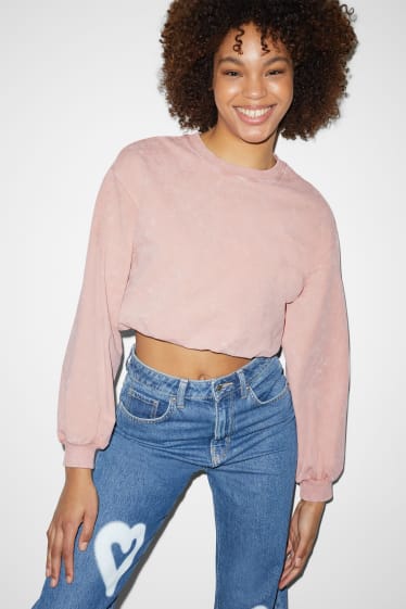 Teens & young adults - CLOCKHOUSE - cropped sweatshirt - rose