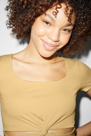 Femmes - T-shirt court - jaune