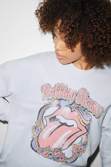 Adolescenți și tineri - CLOCKHOUSE - bluză de molton - Rolling Stones - alb