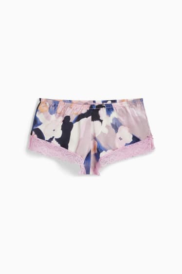 Damen - Boxershorts - gemustert - hellbeige