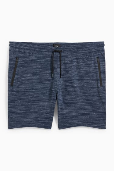 Uomo - Shorts in felpa - blu scuro-melange