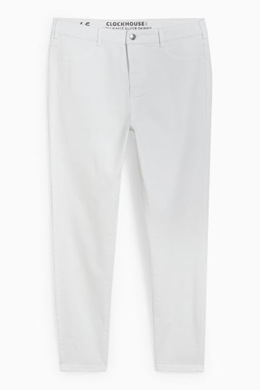 Ados & jeunes adultes - CLOCKHOUSE - pantalon - high waist - super skinny fit - blanc
