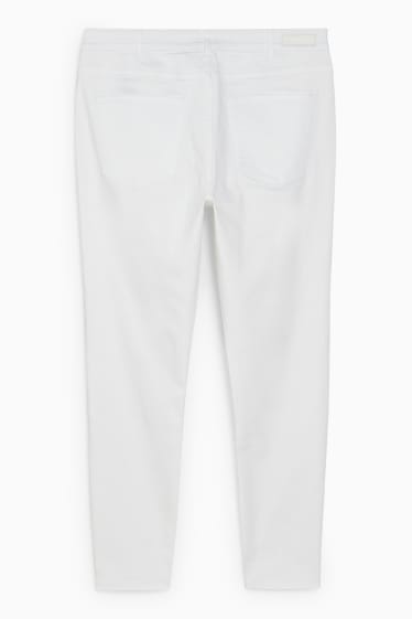 Nastolatki - CLOCKHOUSE - spodnie - wysoki stan - super skinny fit - biały