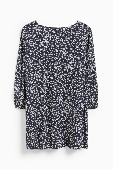 Women - Blouse - floral - dark blue