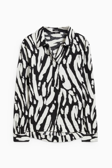 Femmes - Chemisier - à motifs - blanc / noir