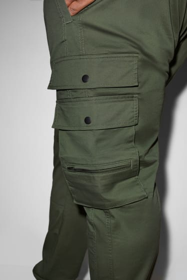 Men - Cargo trousers - slim fit - green