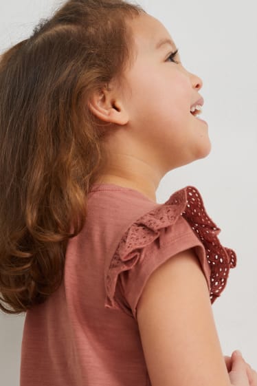 Kinder Mädchen - Kurzarmshirt - braun