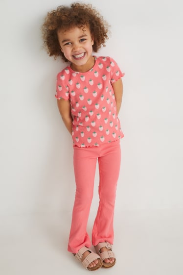 Enfants - Ensemble - T-shirt et flared legging - 2 pièces - rose