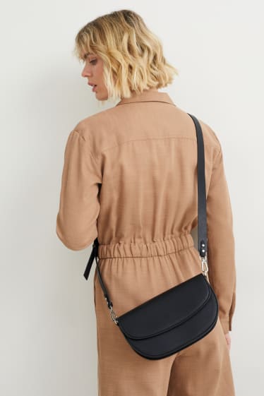 Femmes - Sac à bandoulière avec ceinture amovible - synthétique - noir
