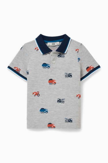 Kinderen: jongens - Set - poloshirt en shorts - 2-delig - licht grijs-mix