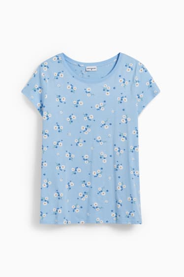 Damen - CLOCKHOUSE - T-Shirt - geblümt - hellblau