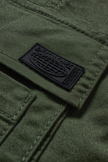 Men - Cargo trousers - slim fit - green