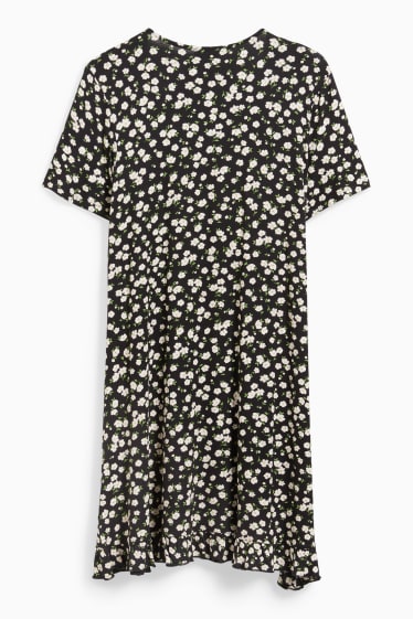 Dona - CLOCKHOUSE - vestit encreuat - de flors - negre
