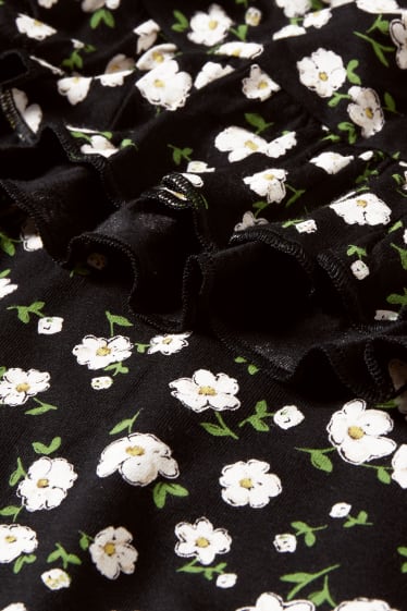 Adolescenți și tineri - CLOCKHOUSE - rochie petrecută - cu flori - negru