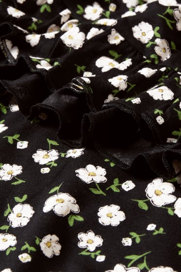 Dona - CLOCKHOUSE - vestit encreuat - de flors - negre