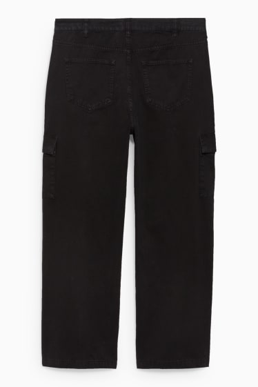 Femei - CLOCKHOUSE - pantaloni cargo - talie înaltă - negru