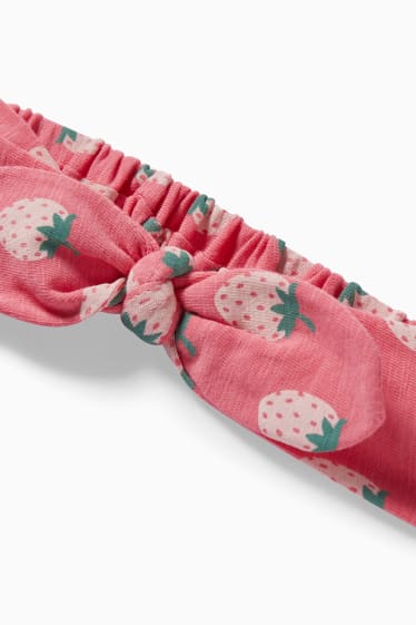 Kinderen: meisjes - Set - T-shirt en haarbandje - 2-delig - fuchsiarood